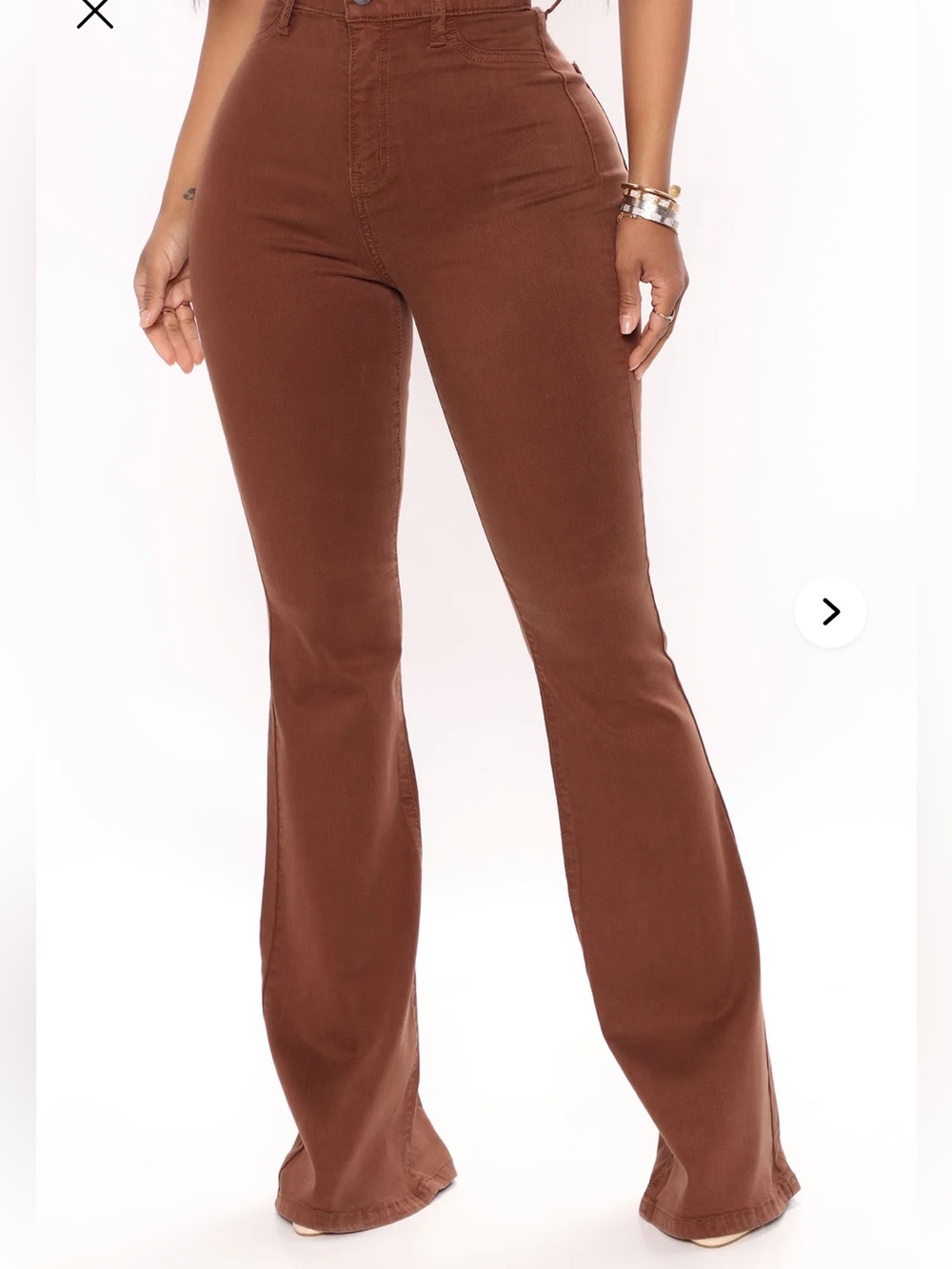 Brown Flared High-Rise Jeans